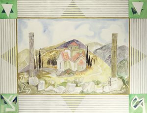 Chrám v zemi Hosios Loukas ze série Greek Experience, 1989 (wc)